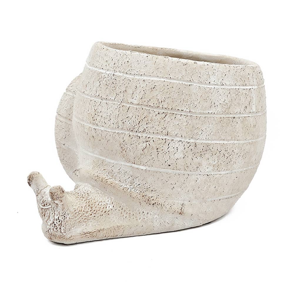 Beige Multi Decorative Sand & Cement Snail Planter with Texture for wholesale on Faire4