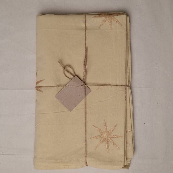 Beige Star Tablecloth for wholesale by Twizzell