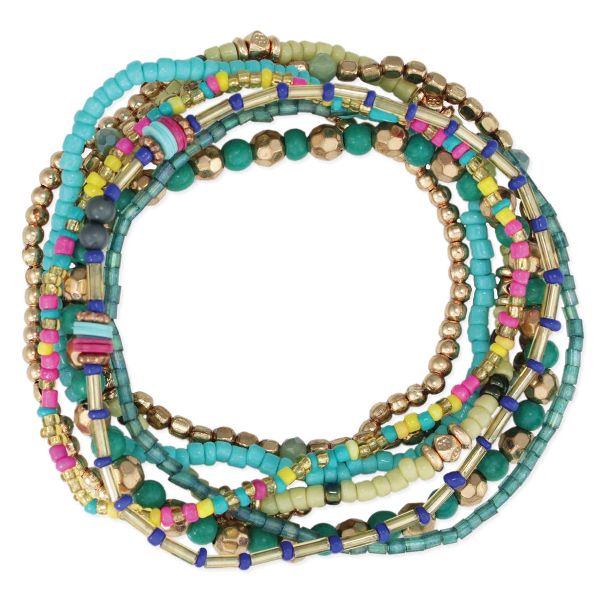 ZAD - Wholesale Beaded Bracelet - Summer Splash Bead Stretch Bracelet Set1