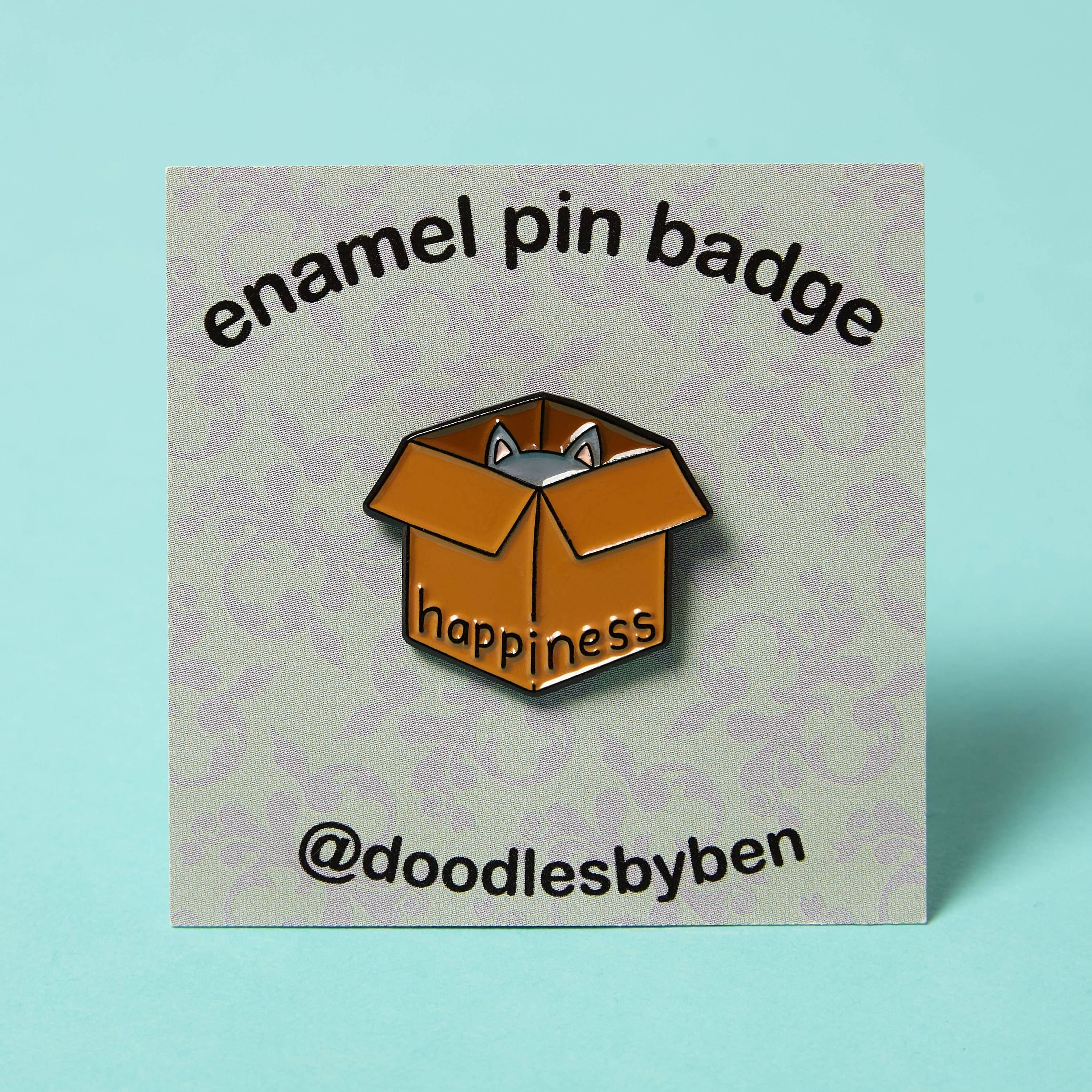 Higglebees - Wholesale Lapel Pin/Button - Happiness (Cat In A Box) - Enamel Pin Badge1