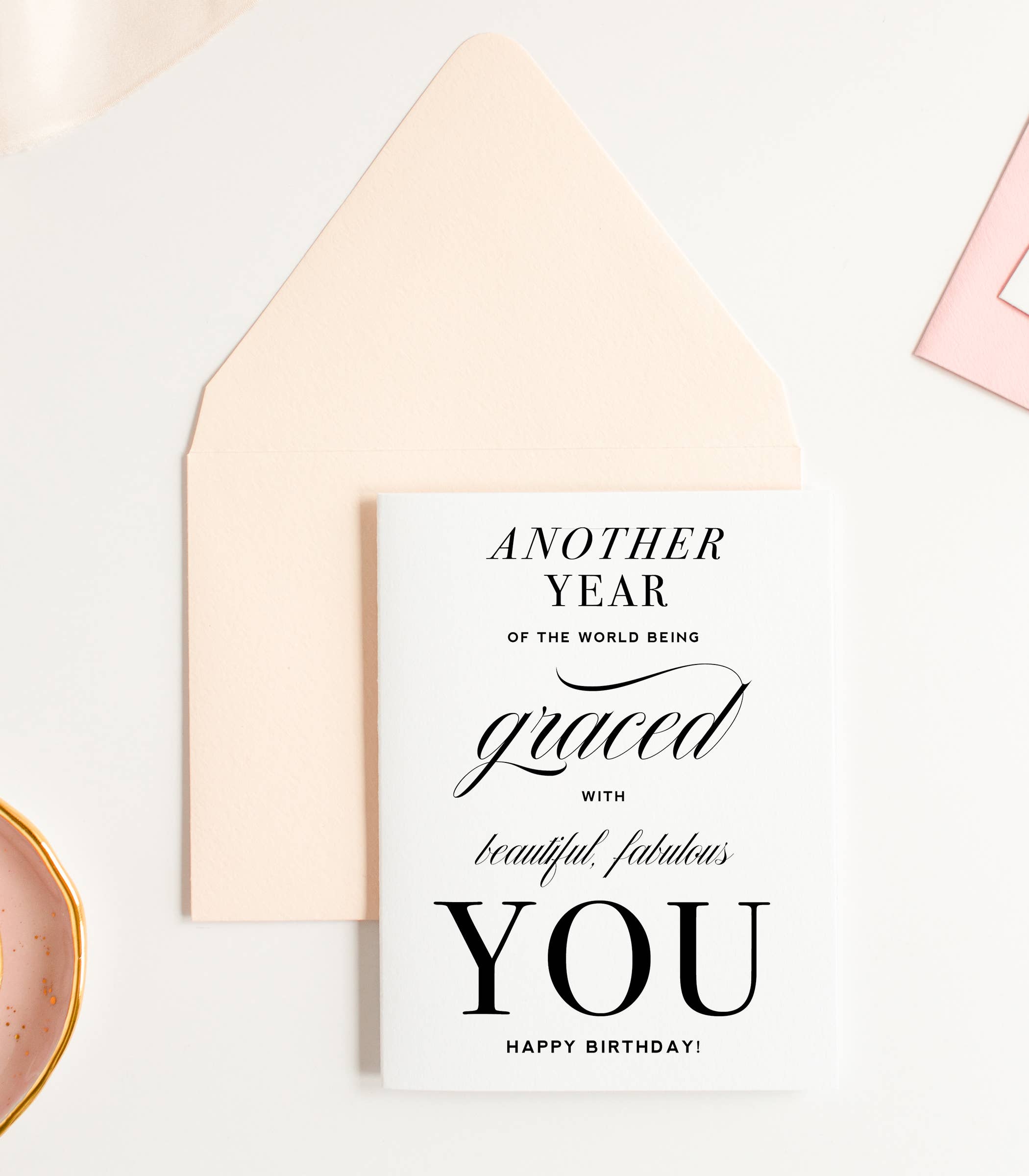 Kitty Meow Boutique - Wholesale Birthday Card - Another Year Graced, Sentimental Birthday Greeting Card Her2