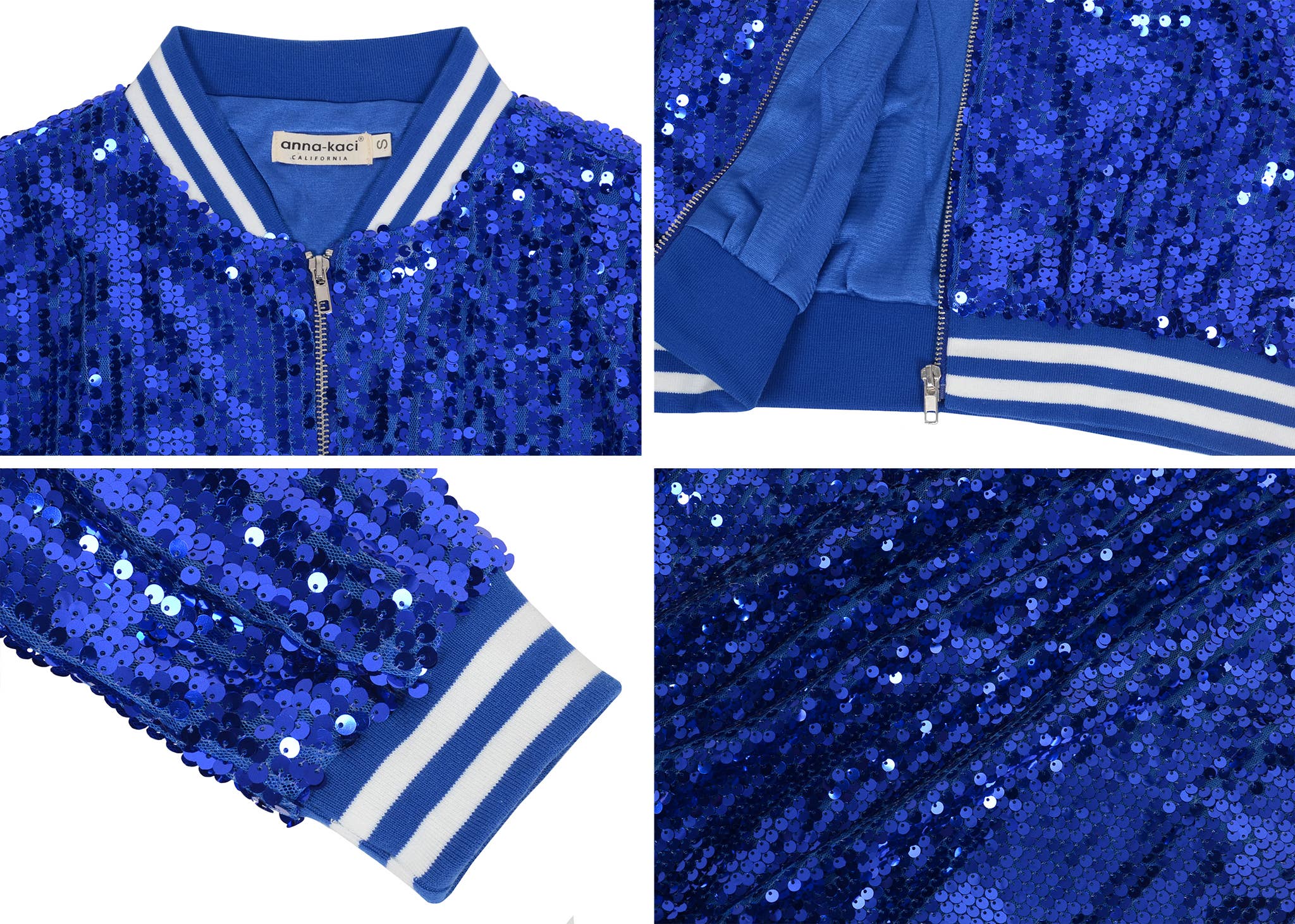 Anna Kaci Wholesale - Wholesale Bomber Jacket - Women's - Plus Size Sequin Bomber Jacket62