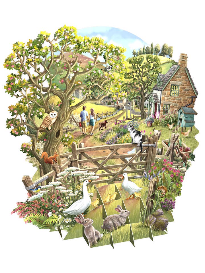 3D Pop Up Country Blank Greeting Card for wholesale by Notes & Queries, Inc.