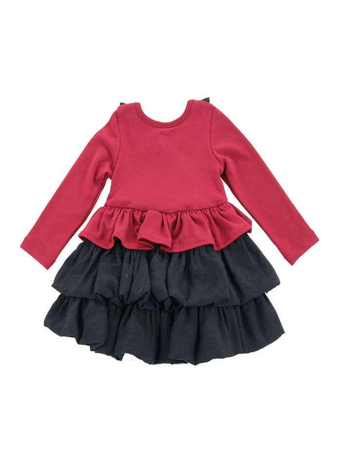 SISSYMINI – Engroshandel Kjole - Børn – Peplum Lange ærmer Flæser Kjole Småbørn & Piger| LV3615