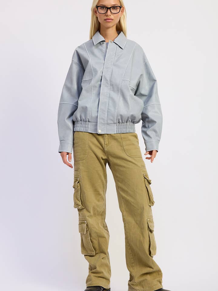 Emory Park - Vente Bombers – femme - Veste bomber oversize vintage en PU19