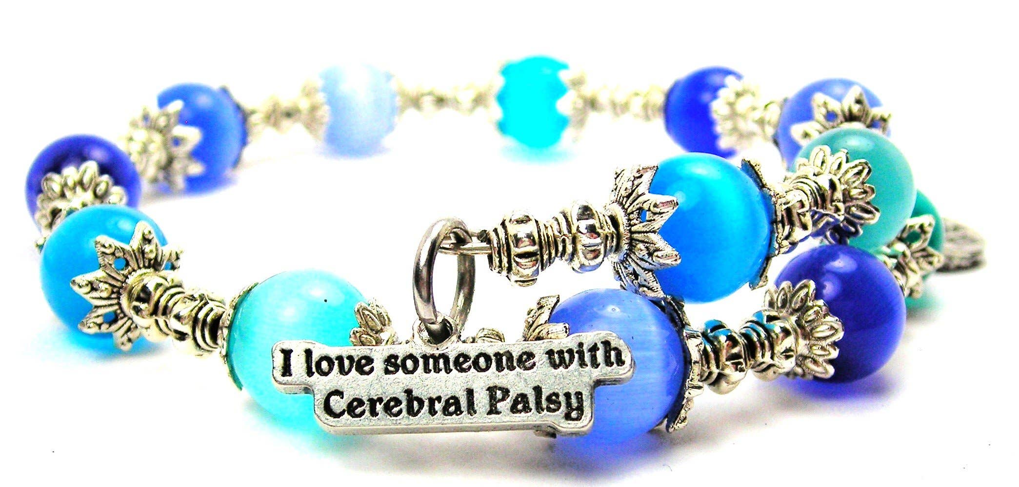 Chubby Chico Charms - Wholesale Charm/Dangle Bracelet - I Love Someone With Cerebral Palsy Beaded Wrap Bracelet0