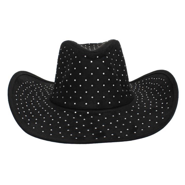 Cowboy Hat Black Rhinestone Cowgirl Fashion Hat for wholesale on Faire1