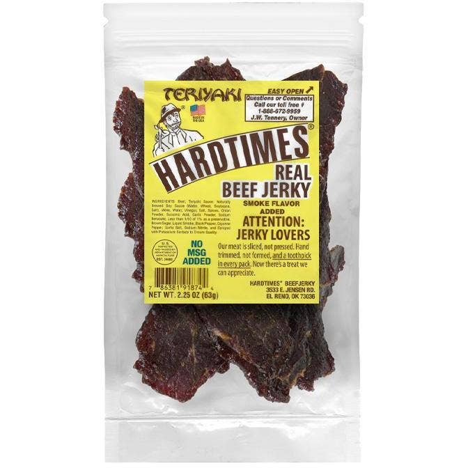 Cow Crack Wholesale - Wholesale Jerky - Hard Times Teriyaki Beef Jerky 2.25 OZ