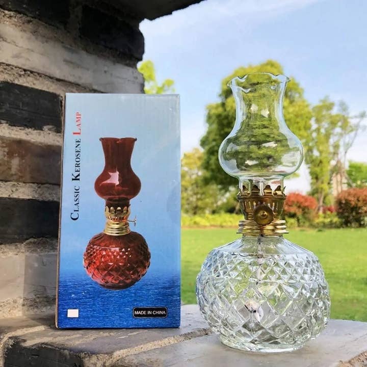 Adrianas Specialty Lamp Shades - Wholesale Accent/Desk Lamp - Vintage Glass Kerosene Lamp Adjustable Switch Spherical Oil Lamp Large Capacity Oil Lamp for Home Decorations Shops Outdoor Ligh
