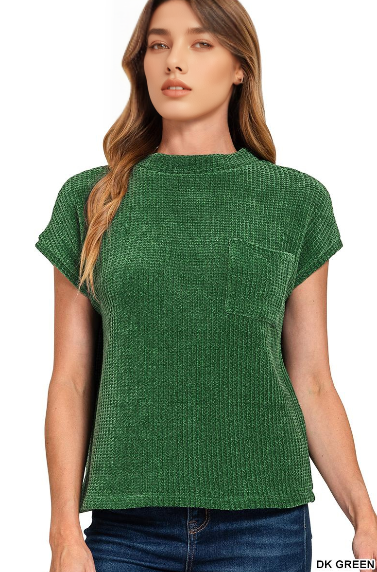 42POPS - Wholesale Pullover-trui - Dames - ._ 0930 Chenille Wafel Korte Mouw Trui SI-269162