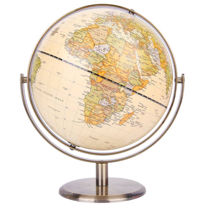 Globe Antique ANNOVA Diamètre 7,8 pouces / 20CM - Arc et Base en Acier Inoxydable pour la vente par ANNOVA