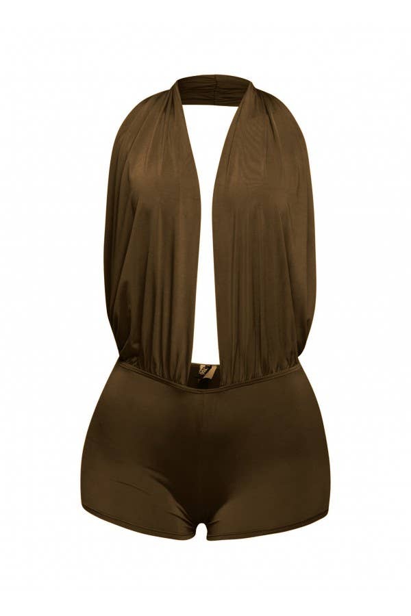 Boswell - Wholesale Romper - Women's - LOW RISE DEEP HALTER NECK ROMPER1