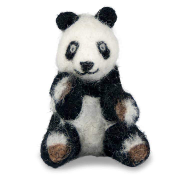 Lanart Alpaca - Wholesale Sculpture - NEW Panda Bear Sculpture: Real Alpaca Fiber Needle Felted