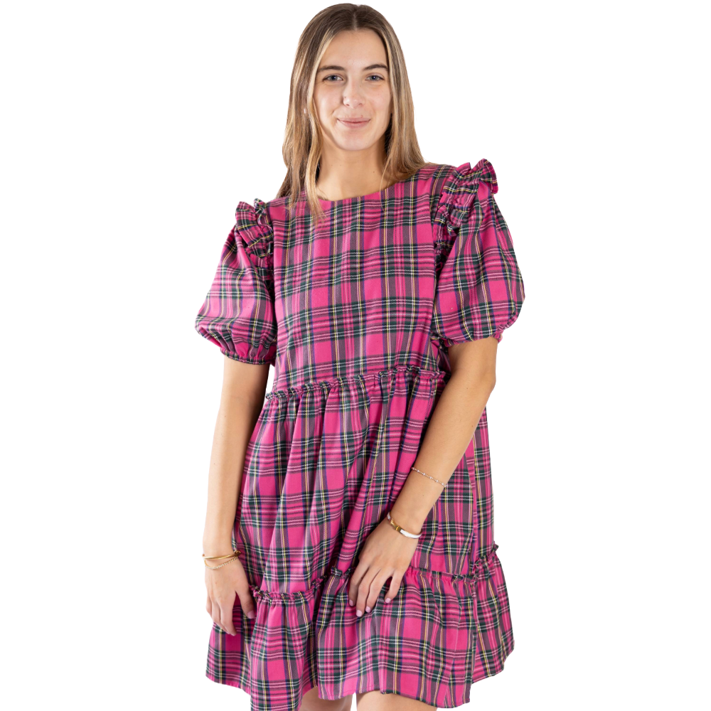 Top It Off - Wholesale Dress - Women's - Belle Tartan Plaid Dress Holiday Charm Winter 20251