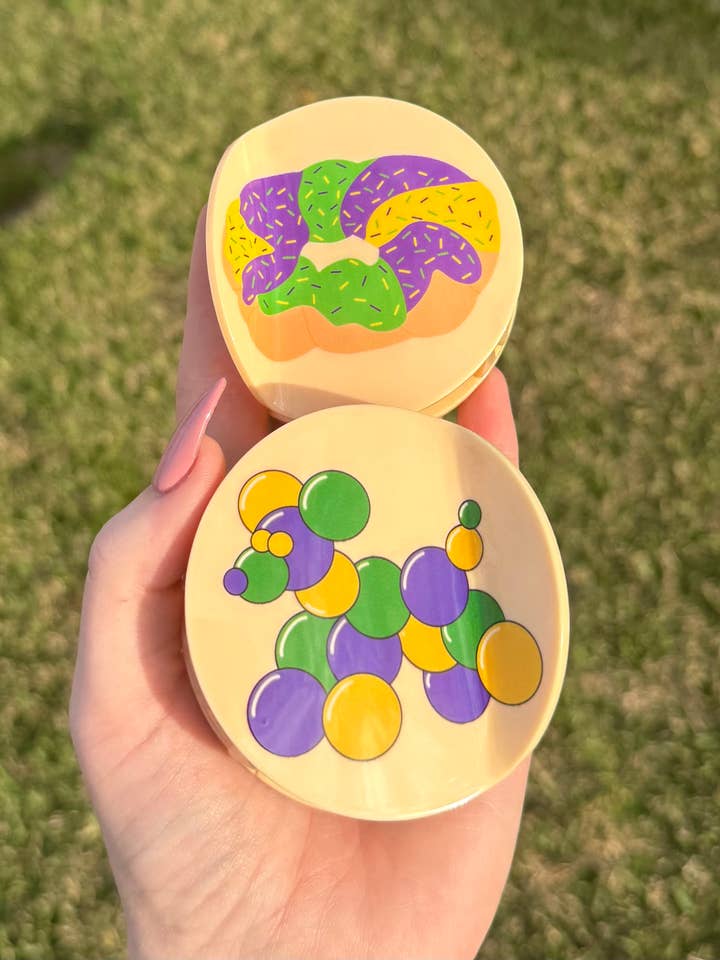 Pillsbury Mardi Gras Inspired Cookie Double Sided Clip for wholesale by La Luna Belle LLC