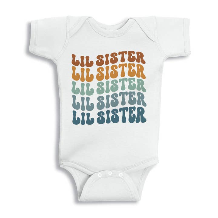 Itsy Bitsy Bella Co - Wholesale Bodysuit (Non-Footed) - Baby - Repeating Lil Sister Baby Bodysuit