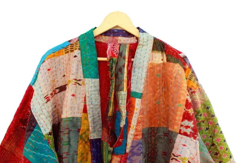 GYPSY STUDIO - Wholesale Kimono - Women's - Kimono Vintage Silk Sari Kantha kimono Robe Gift for lover1