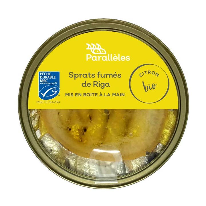 Conserves Parallèles - Wholesale Tinned Fish - Riga MSC Smoked Sprats, Organic Rapeseed Oil and Lemon0
