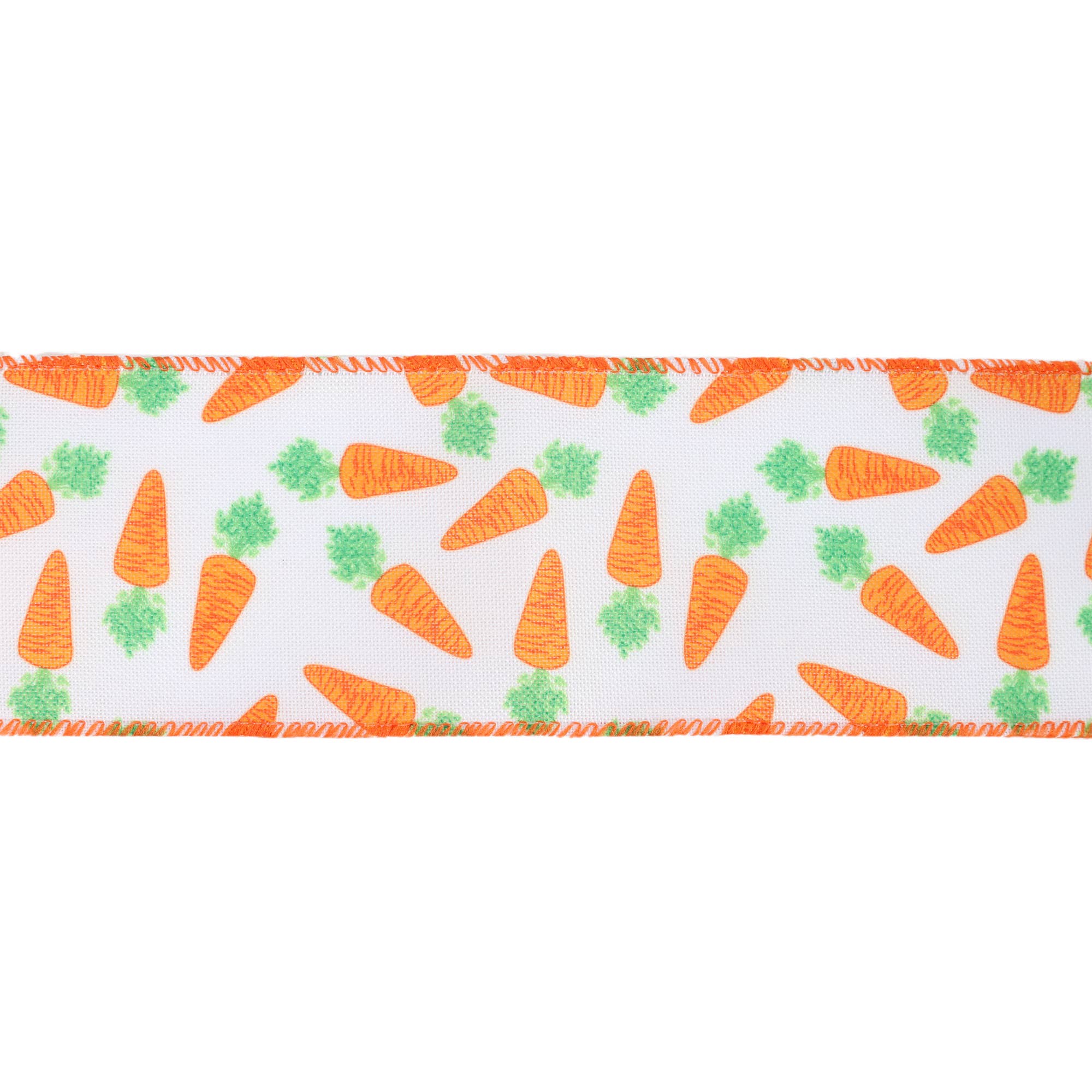 LA Ribbons Wholesale – wholesale Ribbon – Gift wrapping – 2 1/2" Wired Ribbon | White w/ Orange Carrots | 10 Yard Roll1