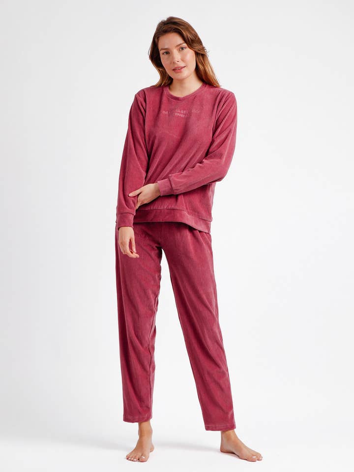 ADMAS Women's Corduroy Long Sleeve Pyjamas for wholesale by ADMAS