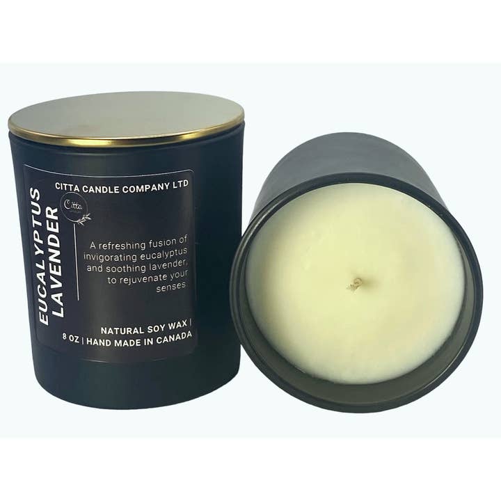 Eucalyptus Lavender Soy Wax Candle Handmade Vegan Gift for wholesale by Citta Candle Company Ltd.