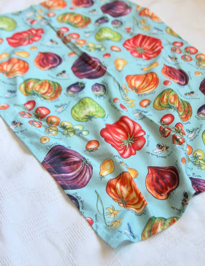 Claire Loon Baldwin Illustration - Wholesale Tea Towel - Heirloom Tomato Tea Towel 1