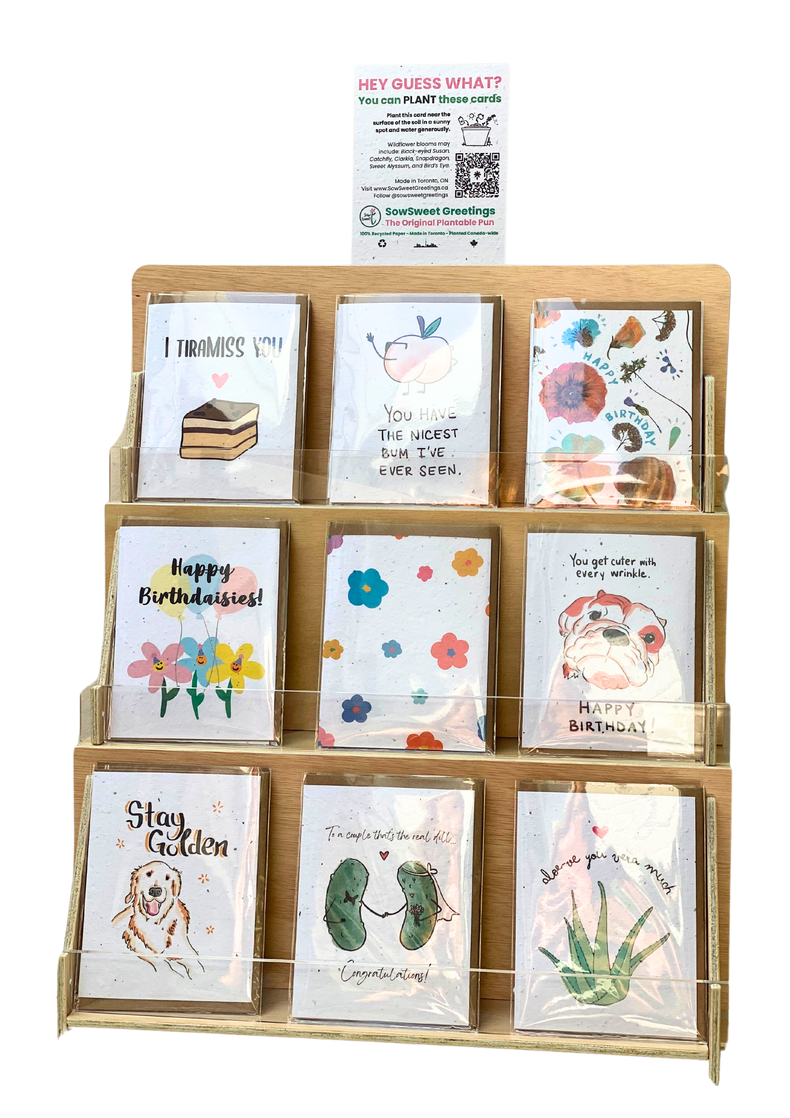 SowSweet Greetings Inc – wholesale Återförsäljarskyltning – Mini-borddisplay för detaljhandel1