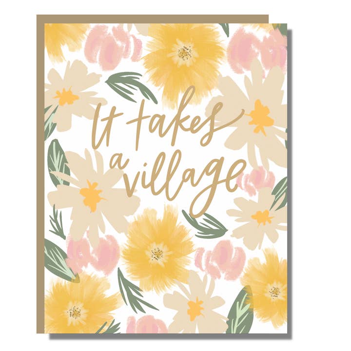 It Takes a Village | Mother's Day Caregiver Greeting Card for wholesale by Prairie Letter Shop