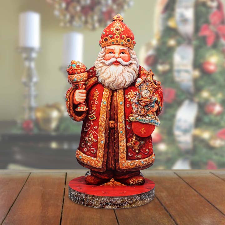 Vier het met het Santa Collectible Figurine van G. Debrekht voor wholesale door G.DeBrekht Artistic Studios