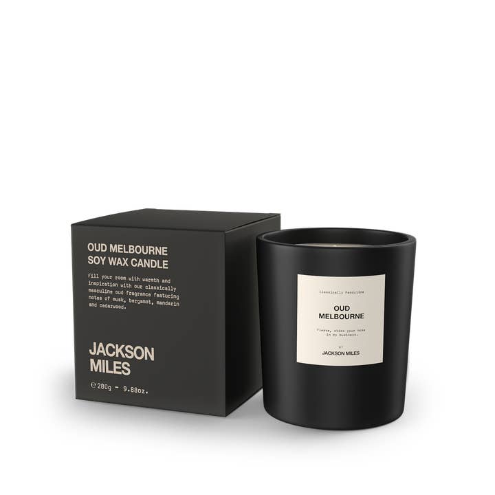 Jackson Miles - Vente Bougie en bocal - Jackson Miles Oud Melbourne Bougie à la cire de soja 300 ml1