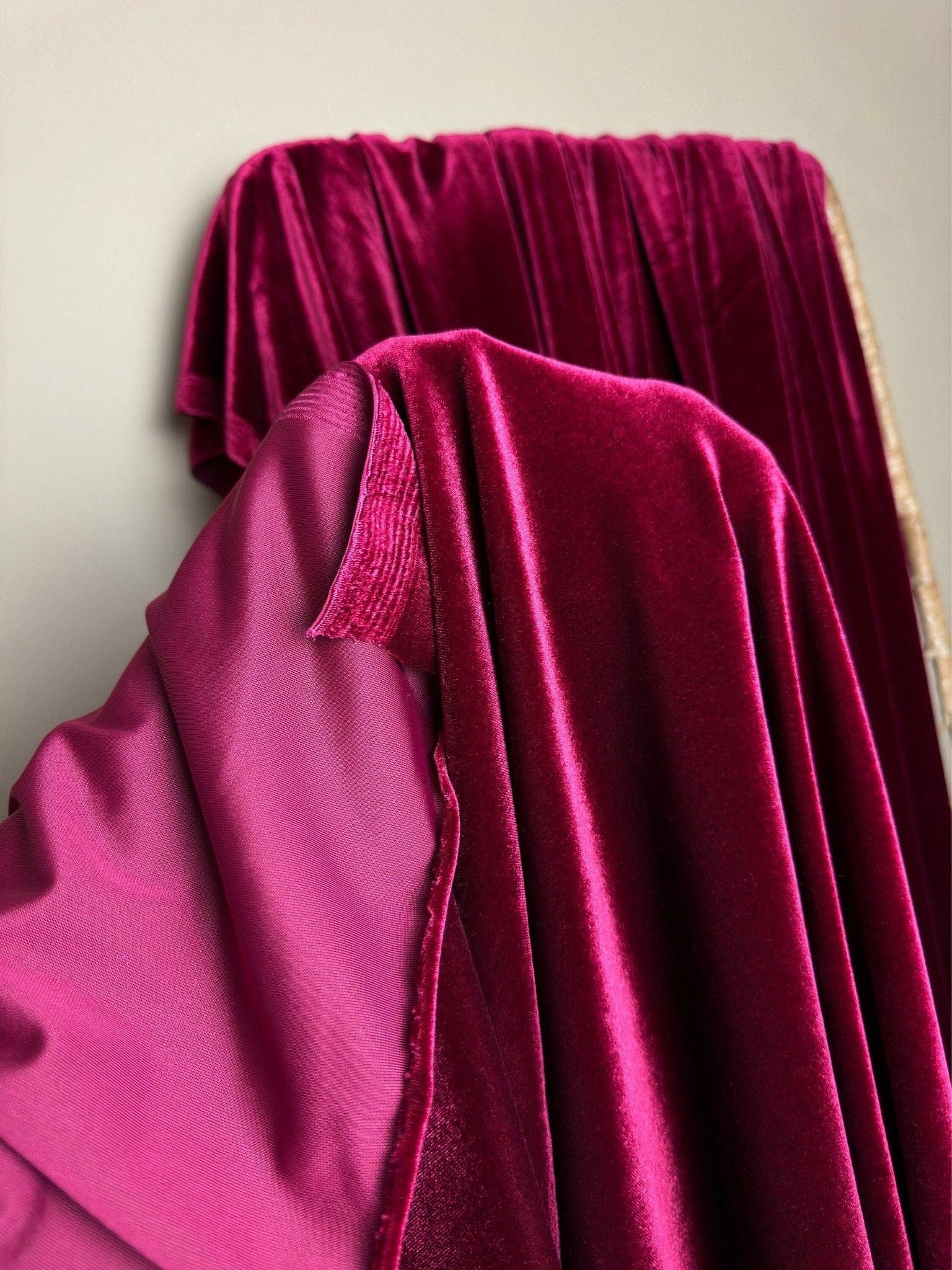 GalaTextile - Wholesale Fabric - Burgundy Stretch Velvet Fabric, Spandex Soft Velvet Fabric-Solid, for Pillows, Scrunchies, Drapes, Dresses, Decorations Premium Quality9