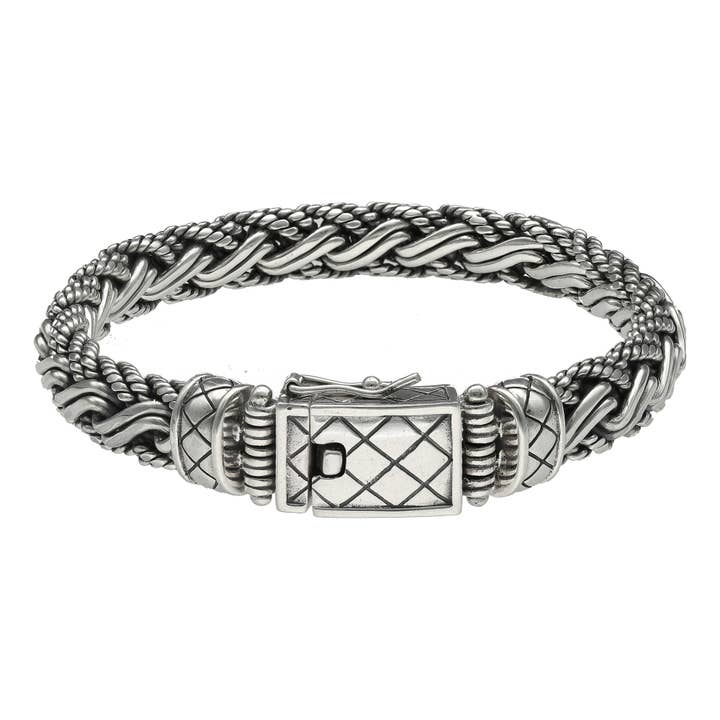 Gedraaide zilveren herenarmband voor wholesale door Orus bijoux men