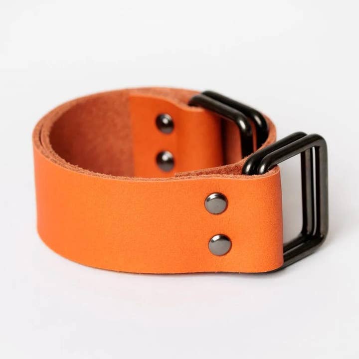 Orange Leather Carry Strap for wholesale by Link Collective