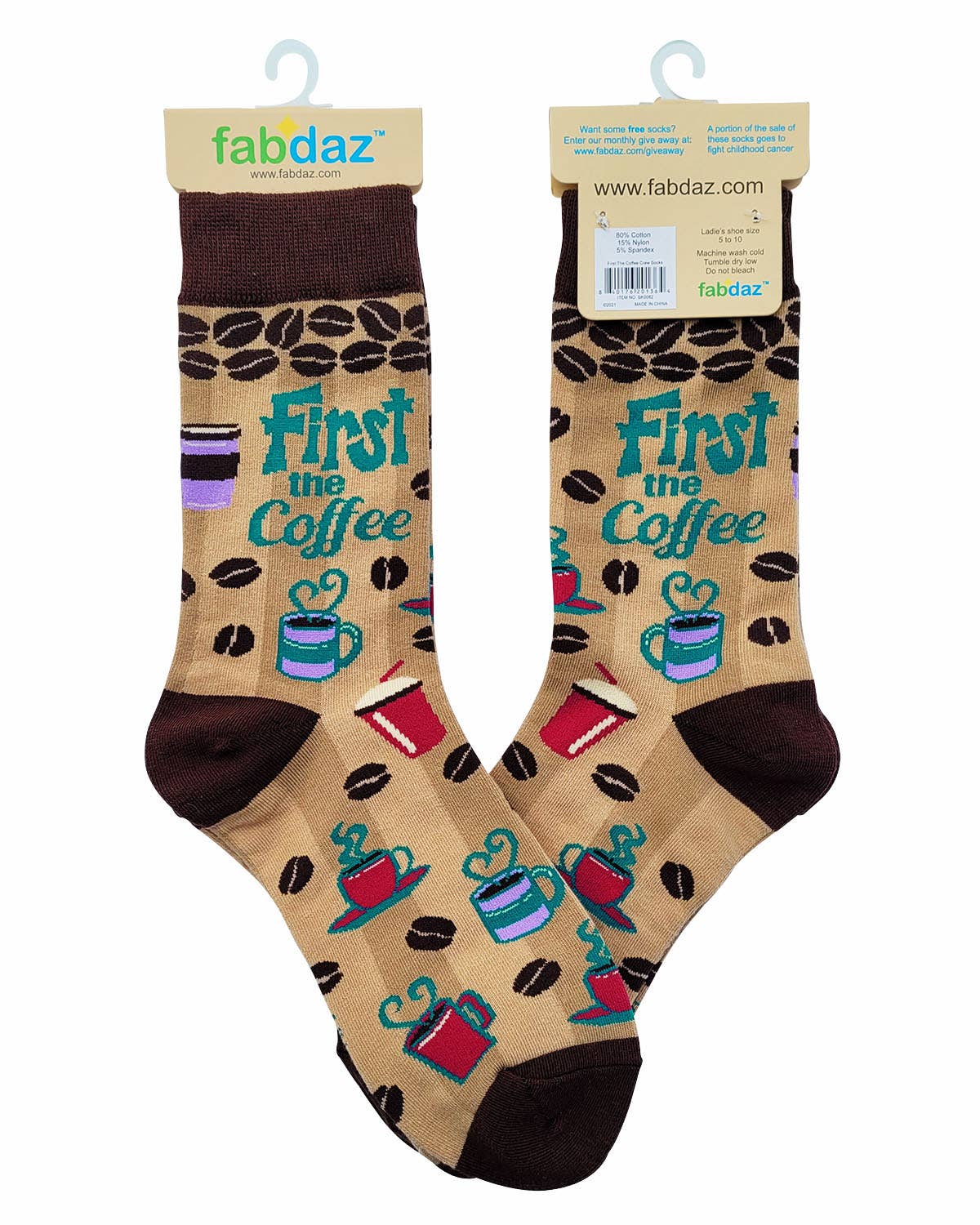 Fabdaz - Wholesale Socks - Women's - First the Coffee Then the Things Women's Crew Socks3