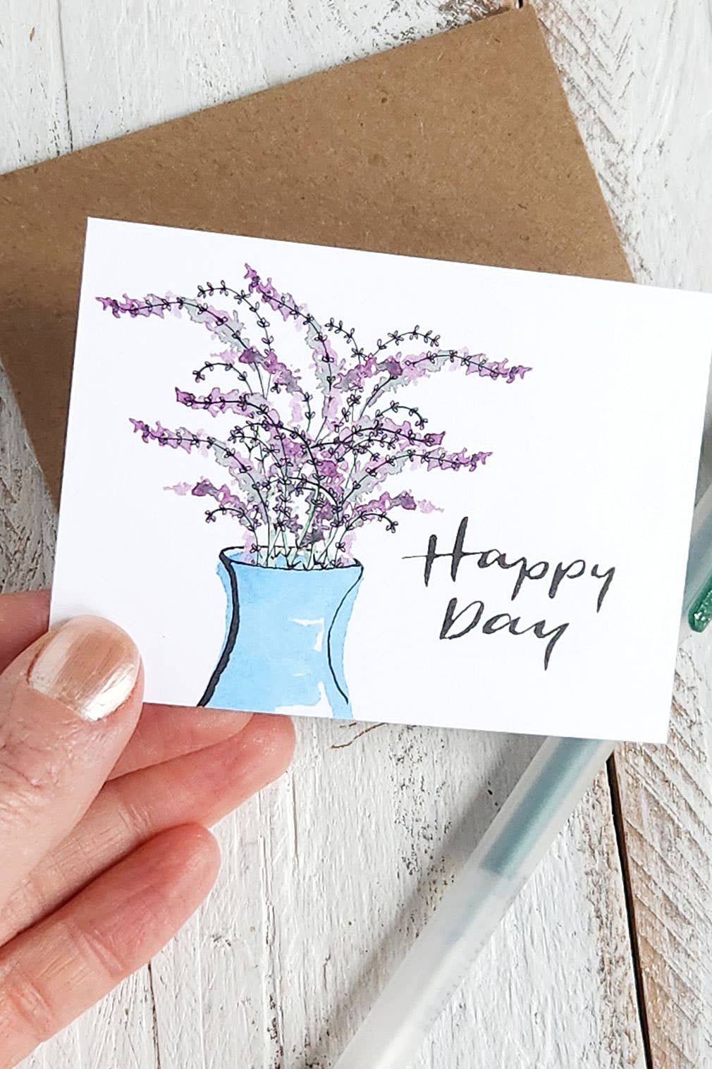 The Painted Pen - Wholesale Birthday Card - Lavender Mini Cards1