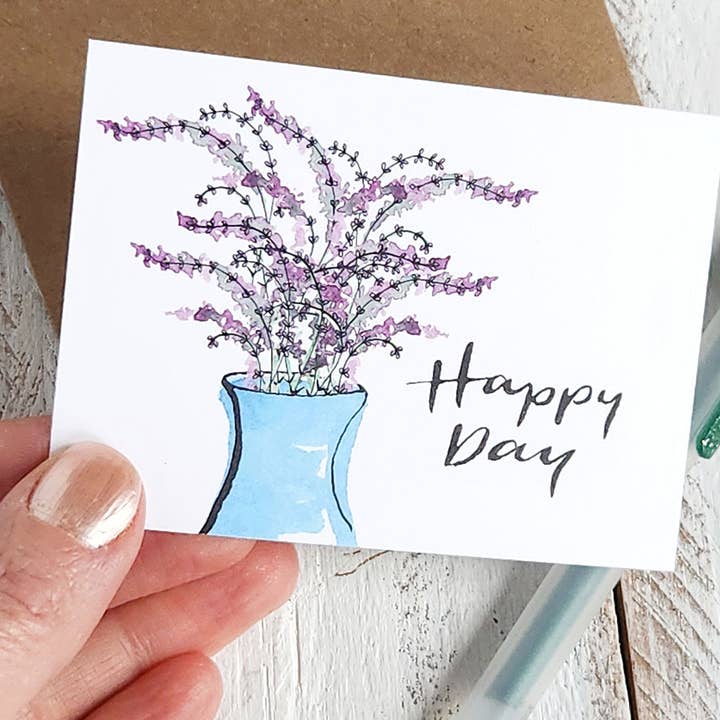 The Painted Pen - Wholesale Birthday Card - Lavender Mini Cards1