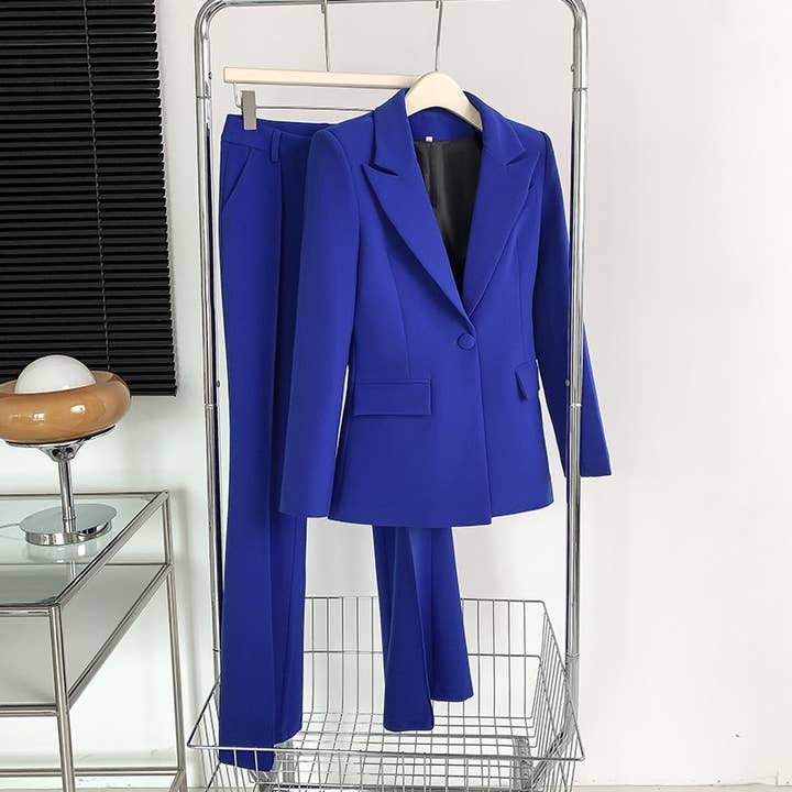 Blazer donna slim fit autunnale monopetto con uno bottone SET082 per la vendita all'ingrosso da parte di Productseeker