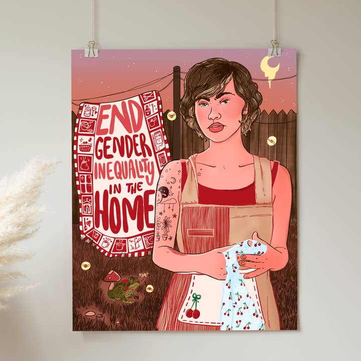 Porre fine alla disuguaglianza di genere in ambito domestico per la vendita all'ingrosso da parte di Liberal Jane Illustration