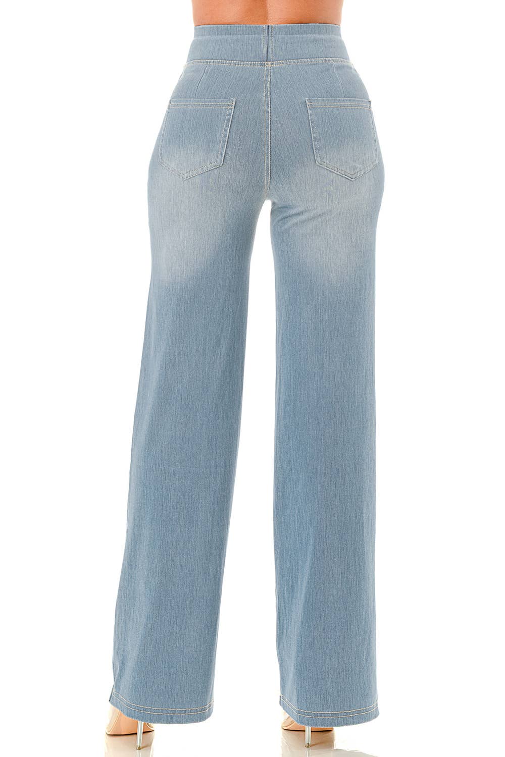 Color 5 – wholesale Jeans - Dam – Ultramjuka lätta utsvängda baggy jeans med resårmidja17