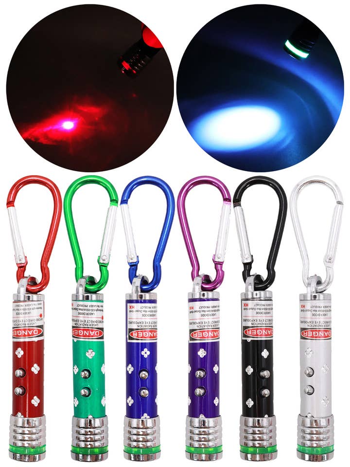 2-in-1 Bling LED Flashlight Laser Light Pointer for wholesale by Cap Zone