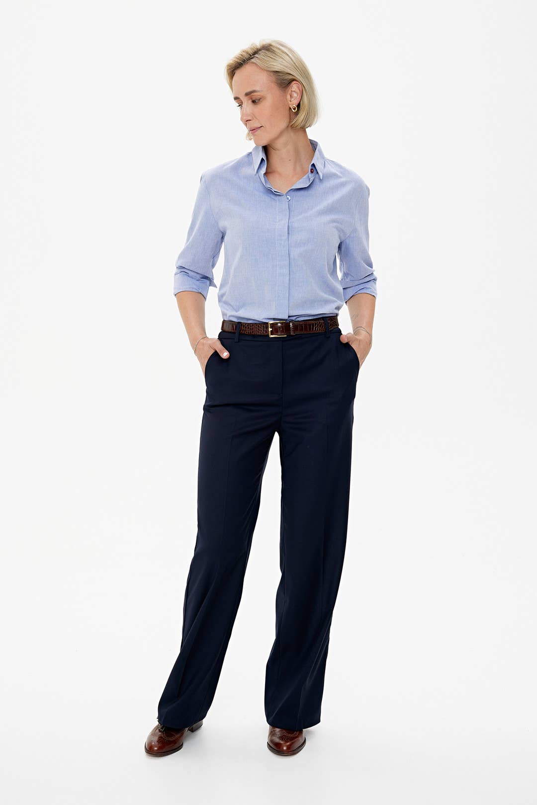 CAPSULE by Agnė Gilytė - Wholesale Button Down Shirt - Women's - Shirt 'OXFORD' | classic washed cotton in baby blue4