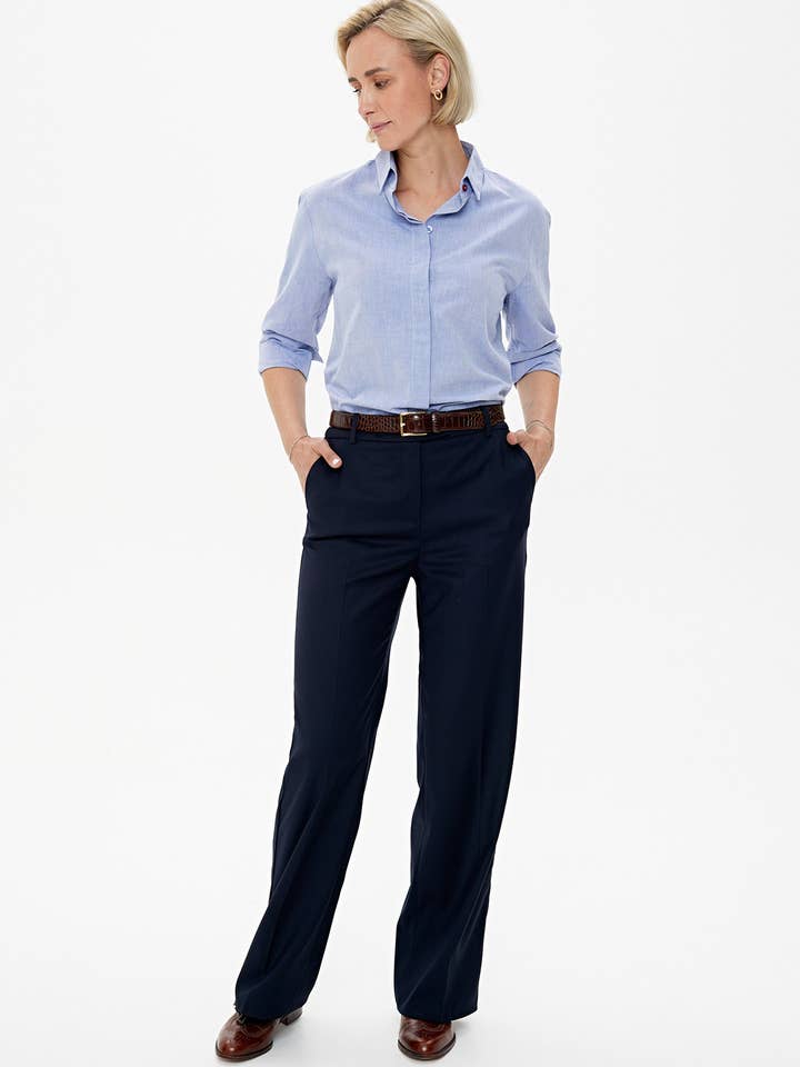 CAPSULE by Agnė Gilytė - Wholesale Button Down Shirt - Women's - Shirt 'OXFORD' | classic washed cotton in baby blue4