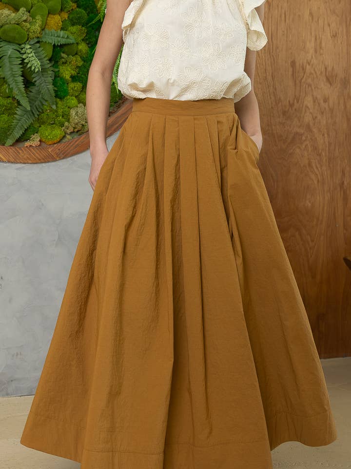 Elegant Pleated Midi Skirt for wholesale by Heyson