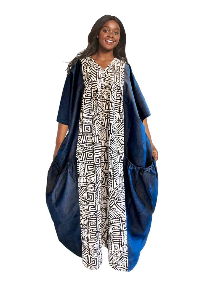 India Batik - Wholesale Kaftan - Women's - Kaftan Bubu Maxi Dress - 7650D
