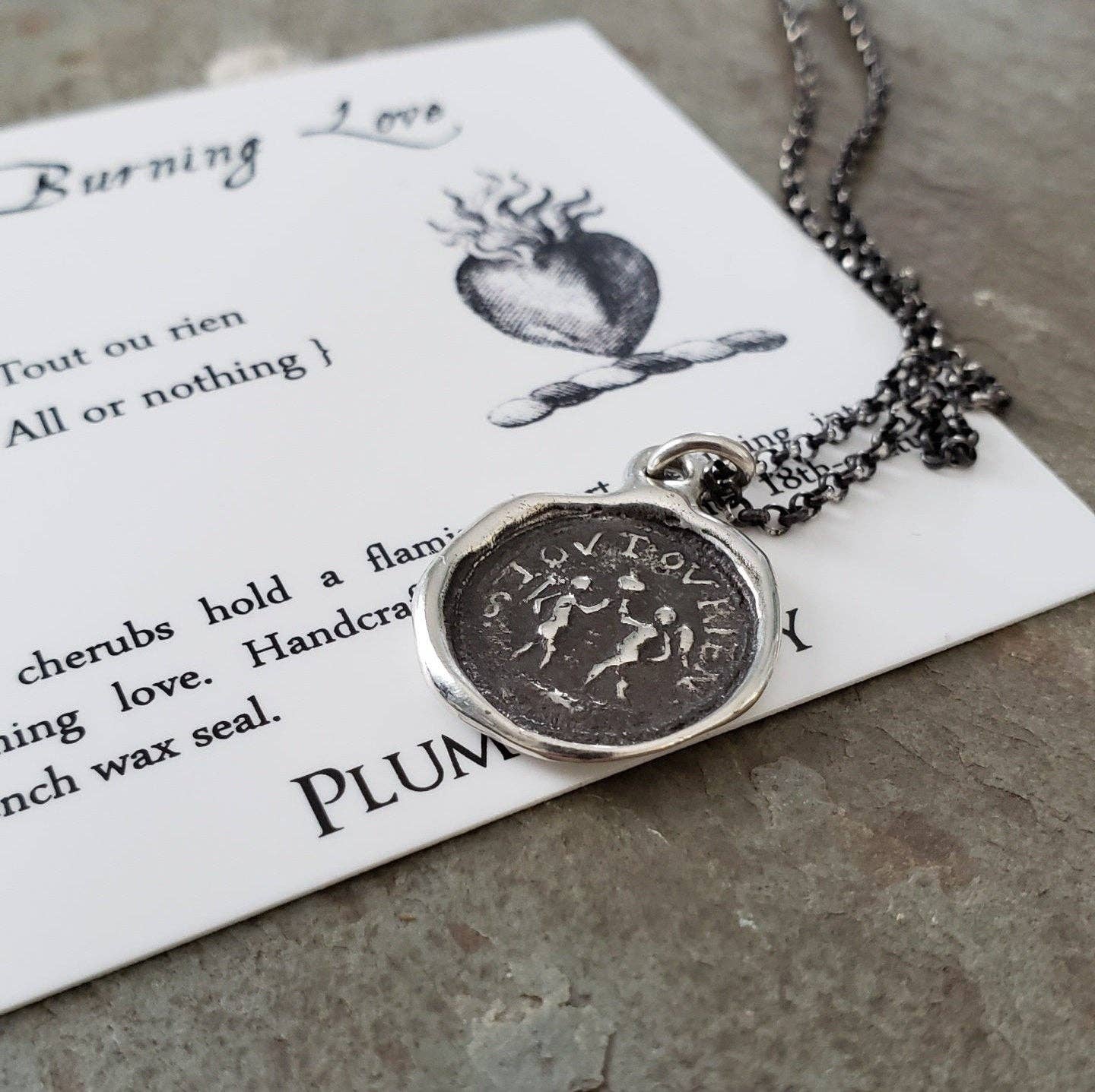 Plum and Posey - Wholesale Pendant/Charm Necklace - Burning Love French Wax Seal Necklace - Adoration2