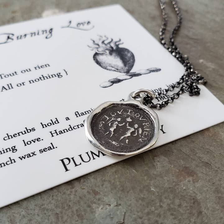 Plum and Posey - Wholesale Pendant/Charm Necklace - Burning Love French Wax Seal Necklace - Adoration2