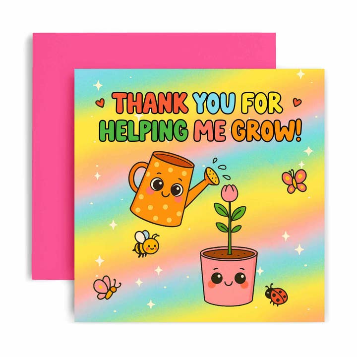 Thank You for Helping me Grow Teacher Appreciation Card for wholesale by Huxters