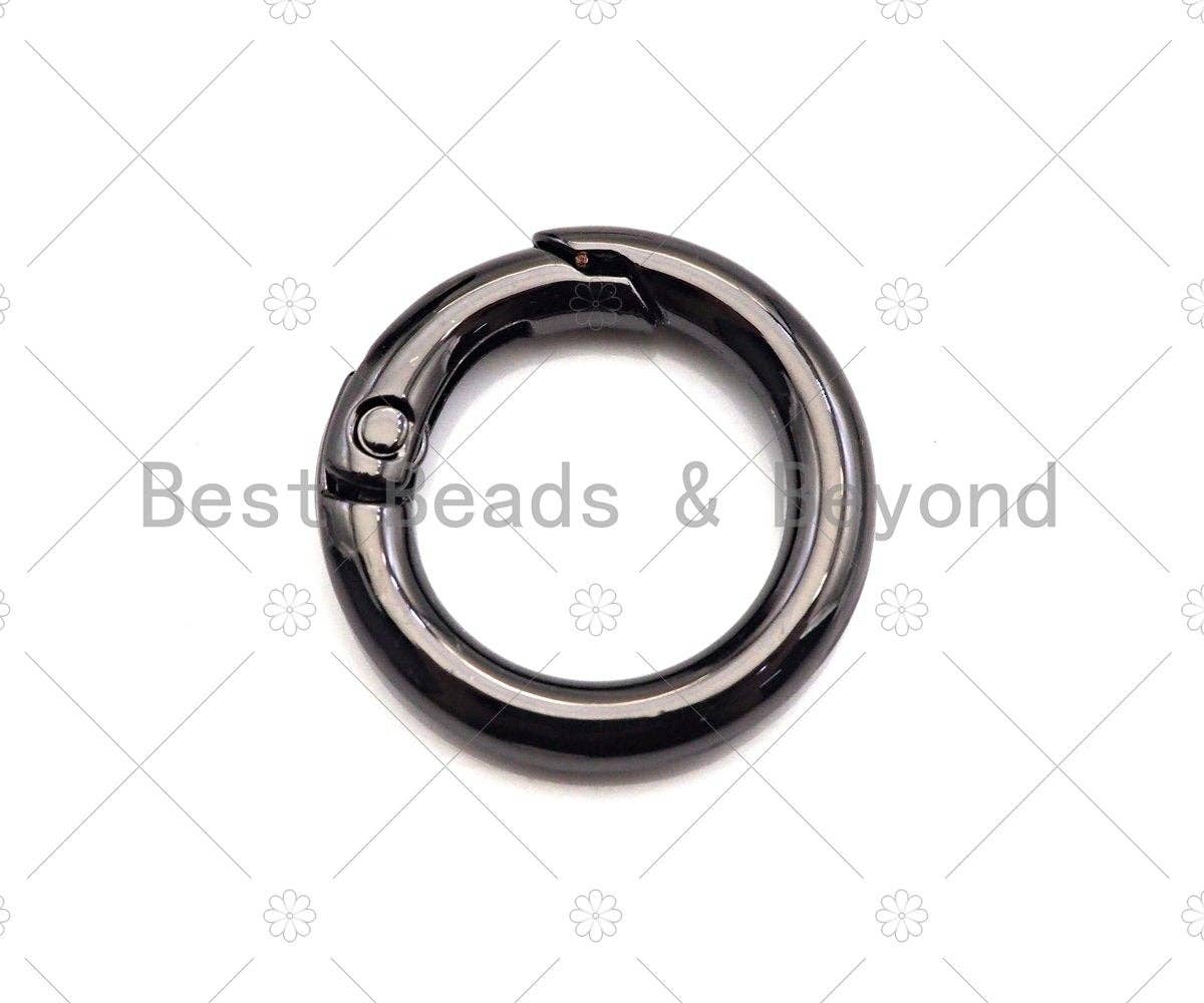 BestBeads&Beyond - Wholesale Clasp - 15mm/20mm/27mm Spring Gate, Gold/Silver/Black Round Classp1