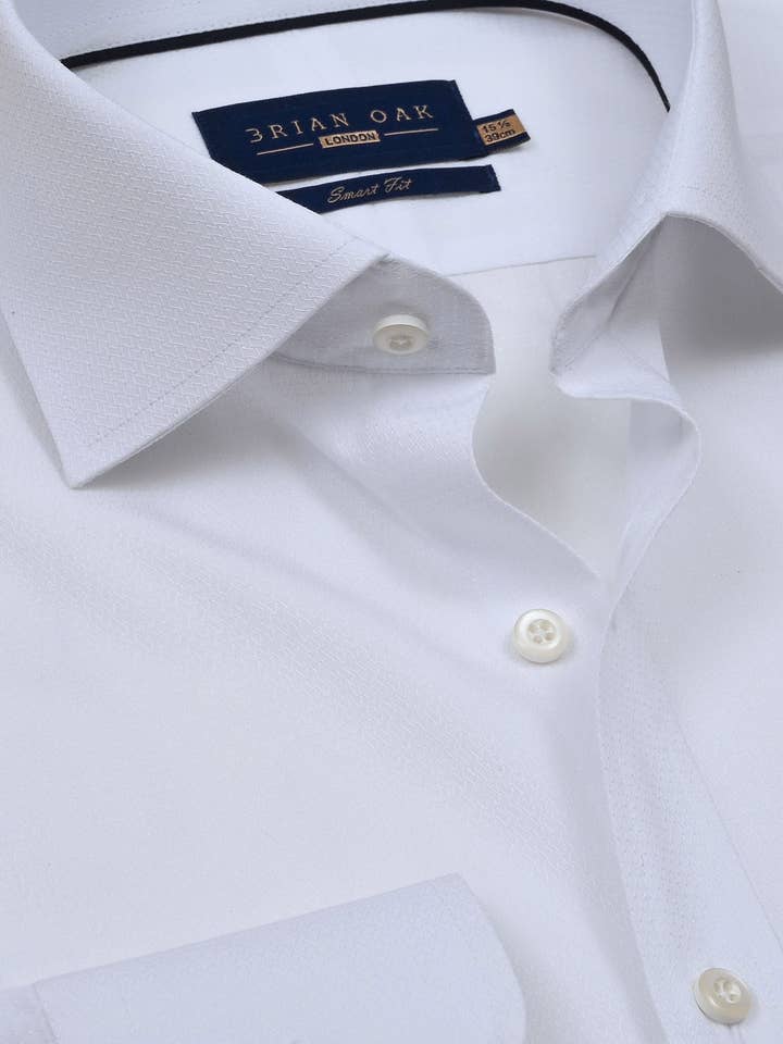 Camisa Branca Texturada Geometricamente por atacado de Brian Oak Limited