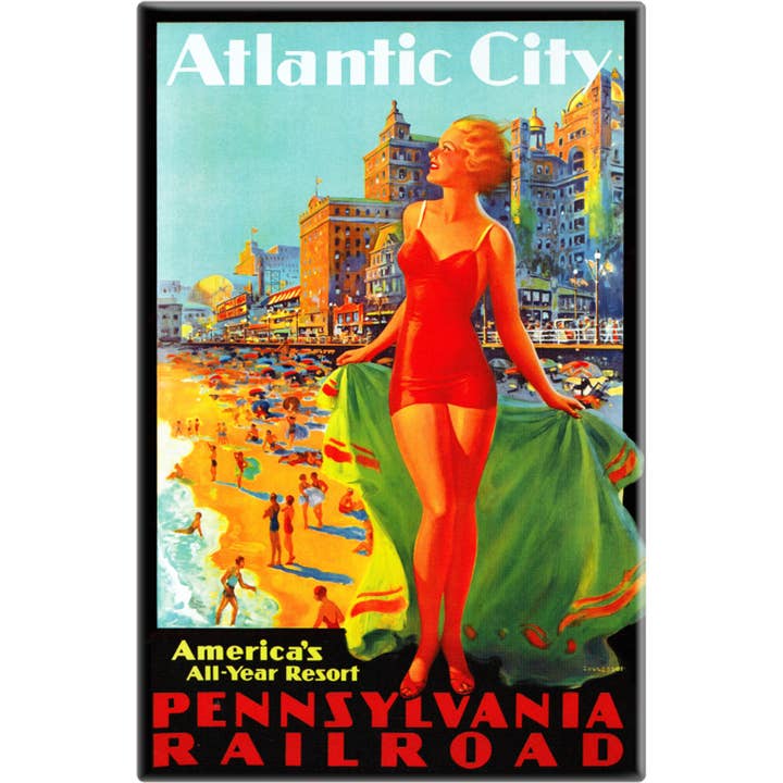 Square Deal Recordings & Supplies - Venta al por mayor Imanes - Magnet: reproducción de «Atlantic City: el resort estadounidense para todo el año»